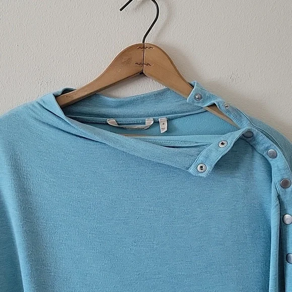Soft Surroundings Arley Snap Shoulder Tunic Light Blue Green Size Medium - Picture 5 of 7